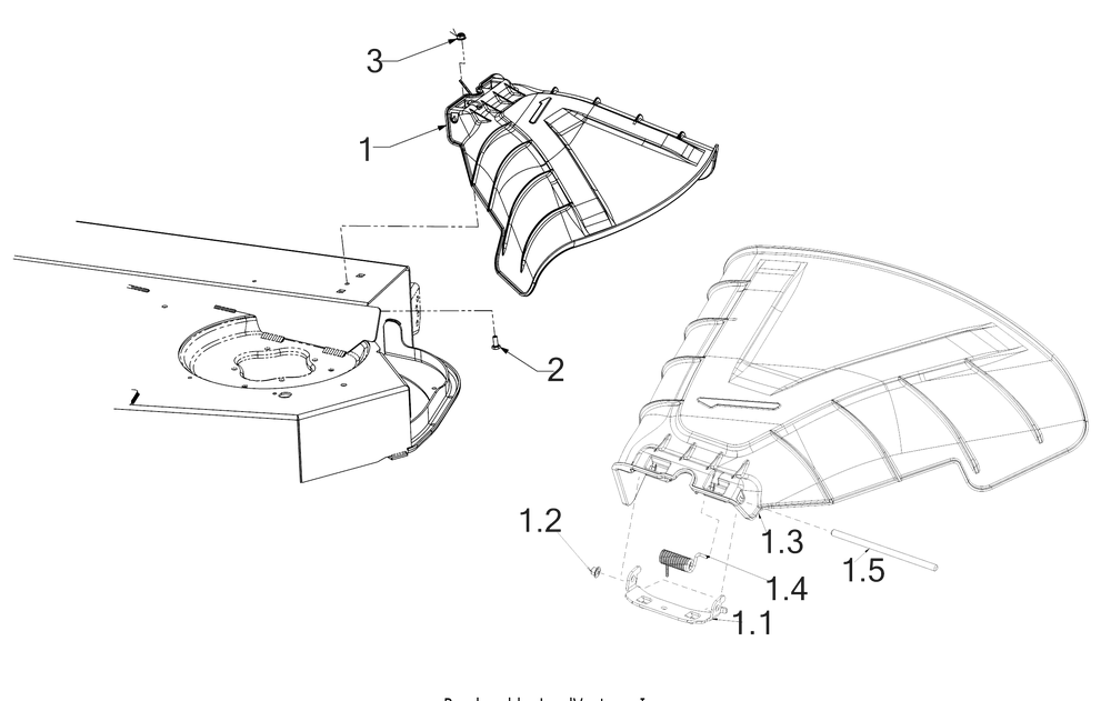 Discharge Chute Diagram and Parts List for ZT2-54KW (17RIEACI010)(2020) Cub Cadet Lawn Tractor